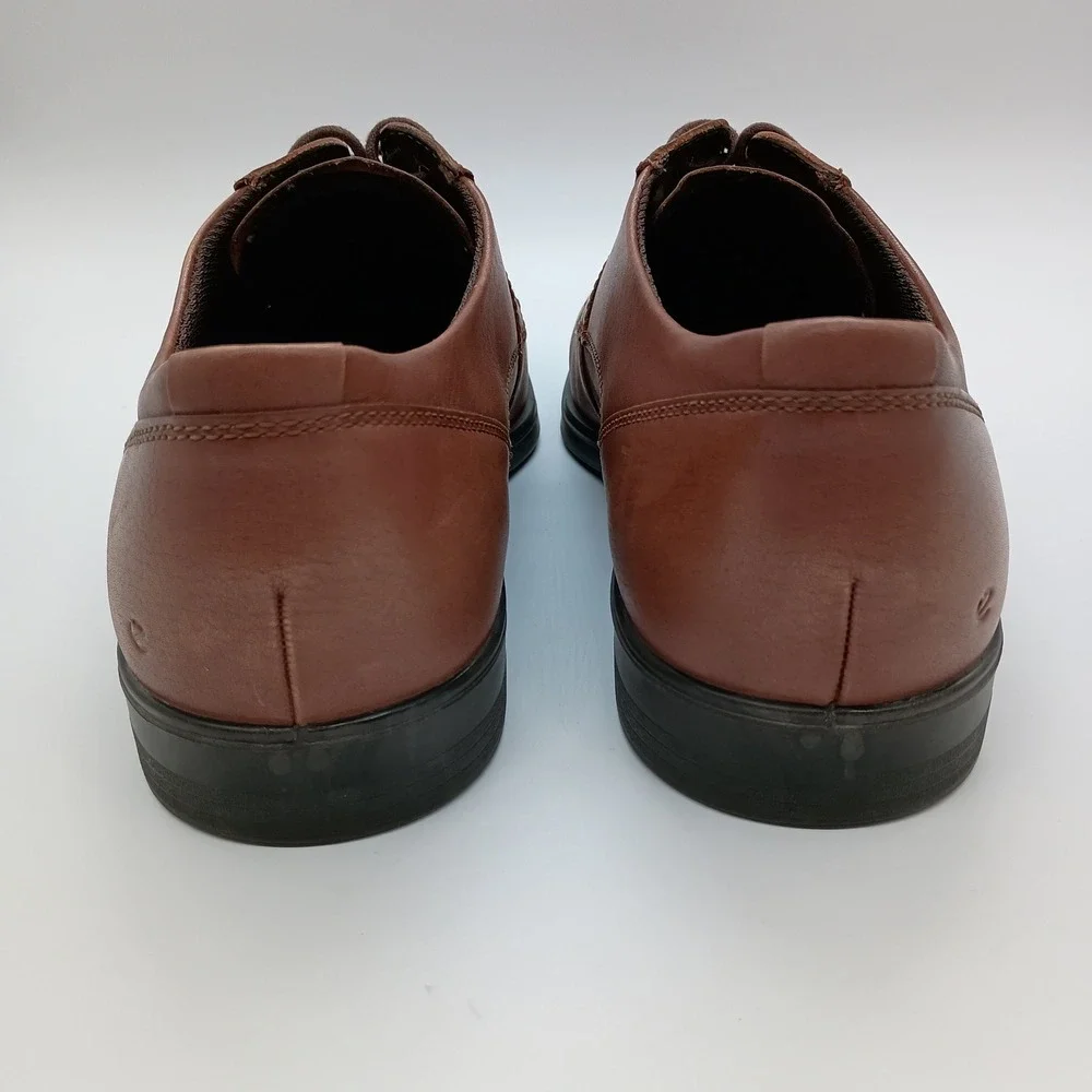 ECCO Helsinki 2.0 Mens Derby Leather Dress Shoes Cognac Brown Size 45 US 11-11.5
